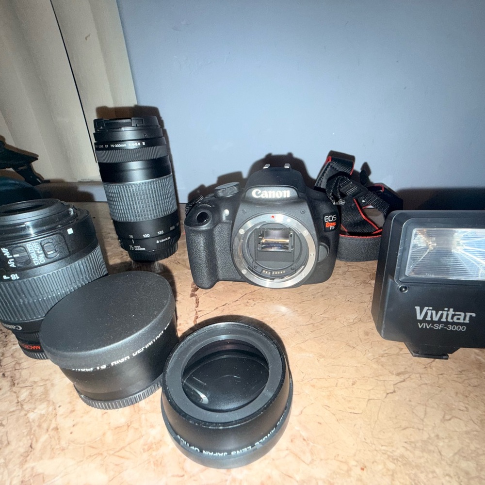 Canon Black EOS DSLR Camera with Accessories